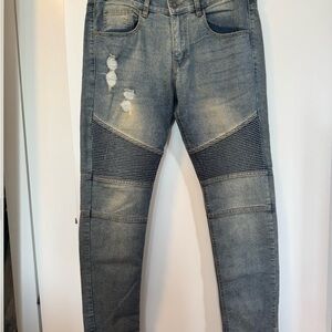 Fashion Nova Blue Skinny Moto Jeans